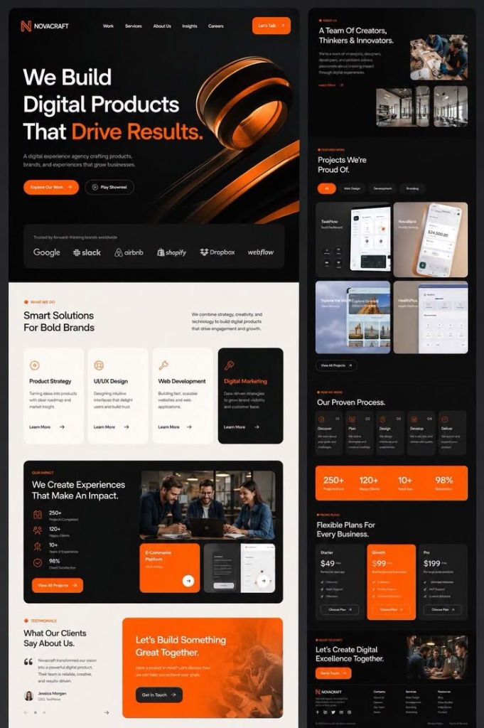 Web Design Mockup - Novacraft Digital Agency